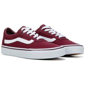 Women’s Vans Ward Low Top Burgundy Skate Shoes Lace Up Size 6